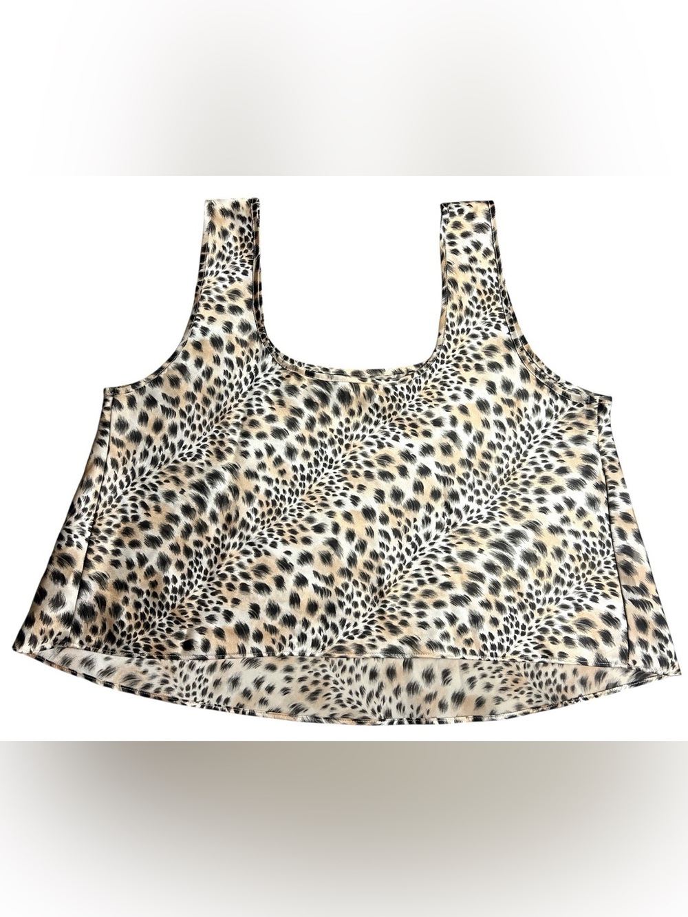 Vintage Victorias Secret Leopard Pajama Tank Top Cami M Satin Sleepwear Lingerie